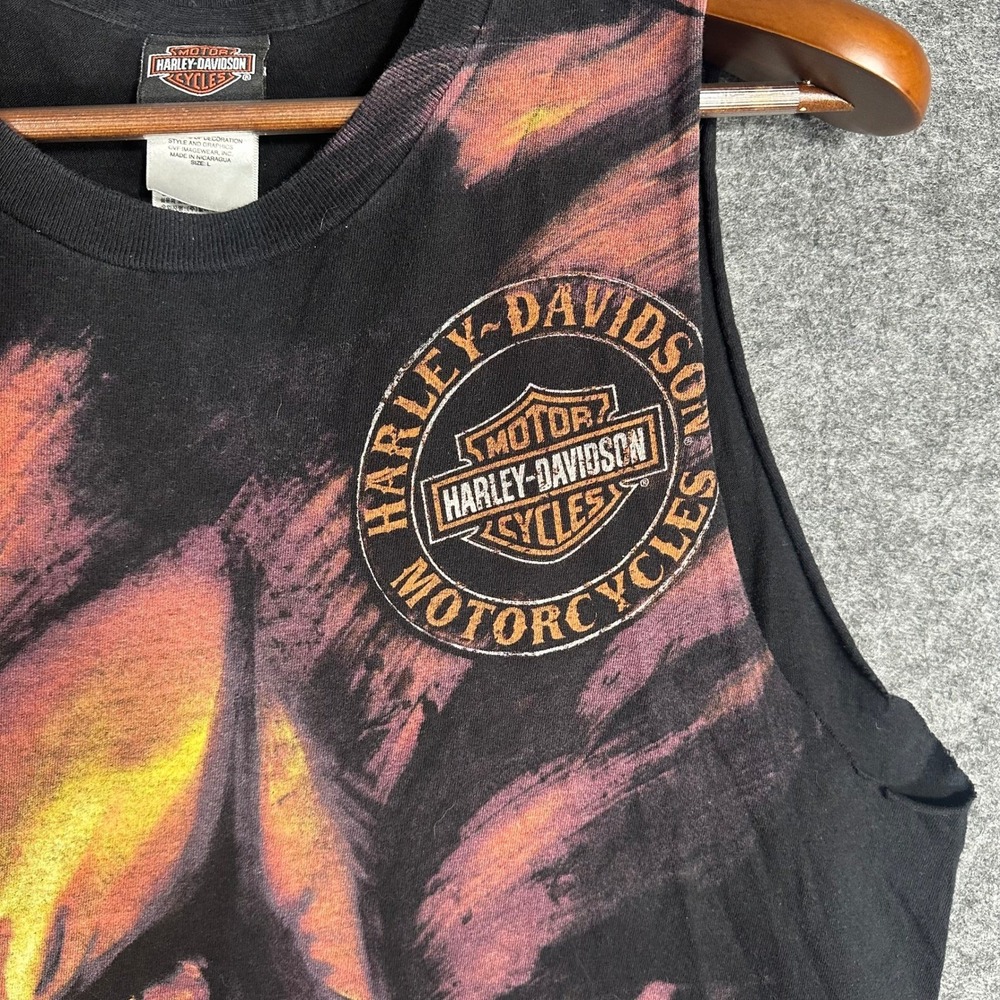 Harley Davidson Joker Clown Shirt St Paul Mens Black‎ Cut Sleeve Tank Top Large - Picture 5 of 14
